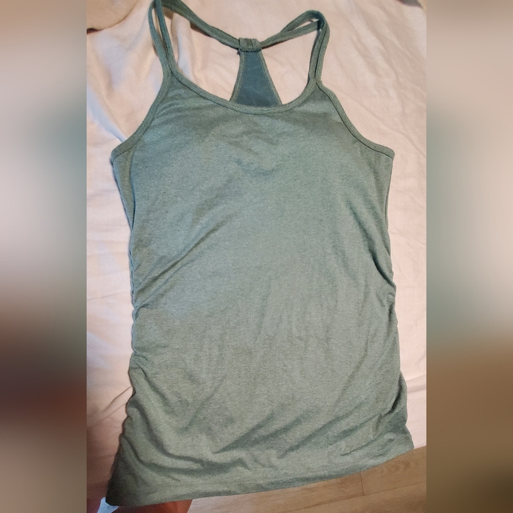 Black Diamond Green Fitted Sleeveless Tank Top